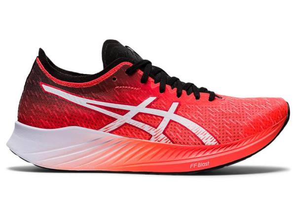 Asics Hardloopschoenen Dames, MAGIC SPEED Oranje/Rood/Wit - Asics Nieuwste | B2451673-GK